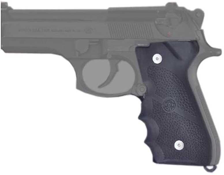 Hogue Rubber Wraparound Grip With Finger Grooves Beretta 92F 92FS 92Sb 96 And M-9 Durable Synthetic Cobbl