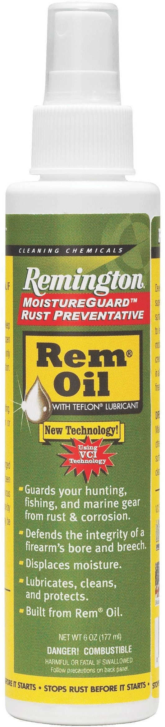 Remington Moistureguard Oil 6 Oz - Uses Volatile Corrosion Inhibitor Technology Lubricates & protects Metal