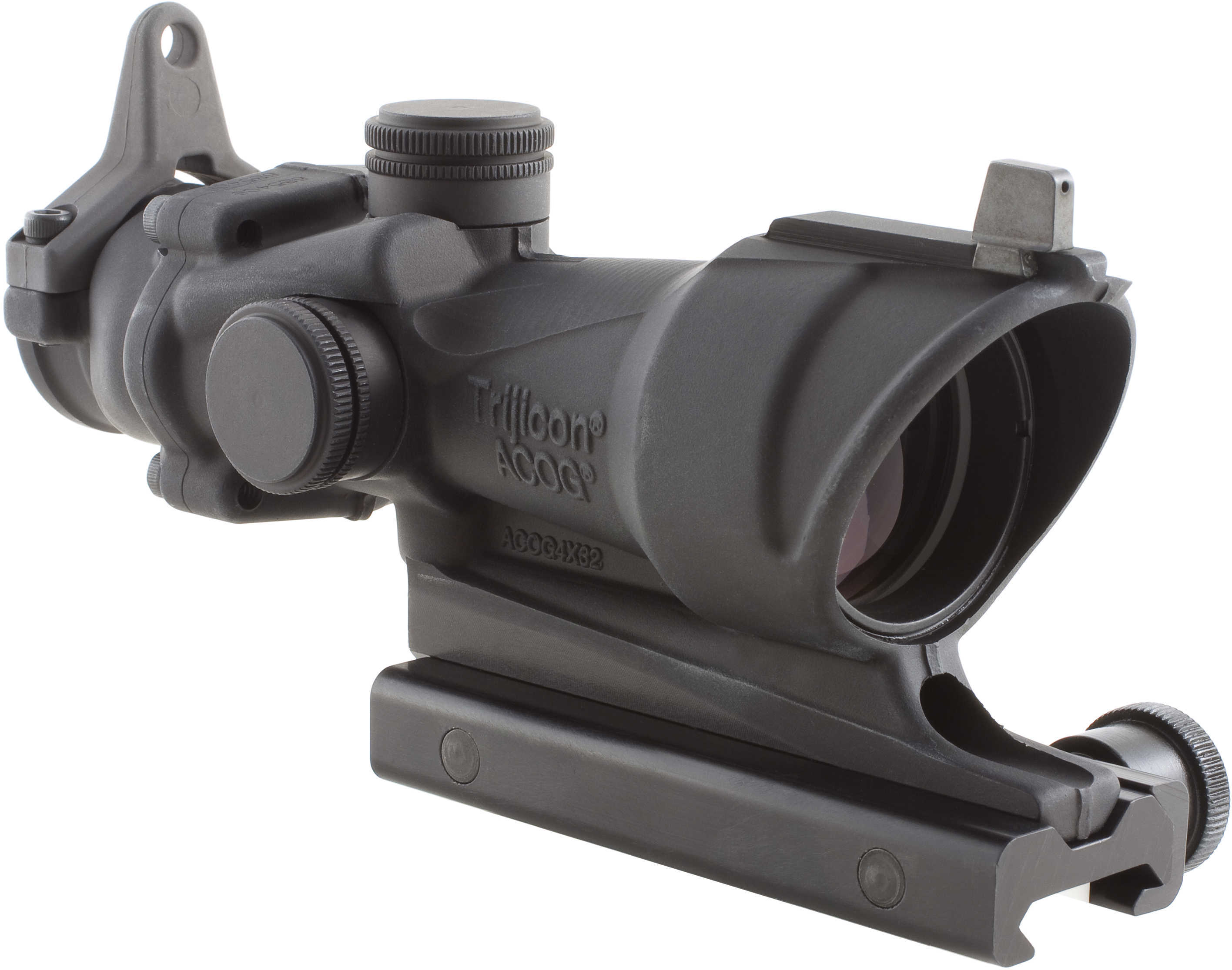 Trijicon ACOG 4X32mm For M4A1 Yellow Center Illumination - Flattop Adapter, Backup Iron Sights, Rubber Scope Cap Cover