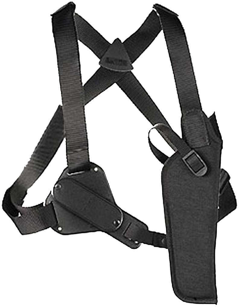 Uncle Mikes Sidekick Vertical Shoulder Holster - RH, Black 3"-4" Barrel Medium And Large Double Action Revolvers Self-a