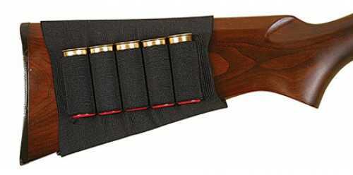 Buttstock Shotgun Shell Holder Black - Holds Five Shells