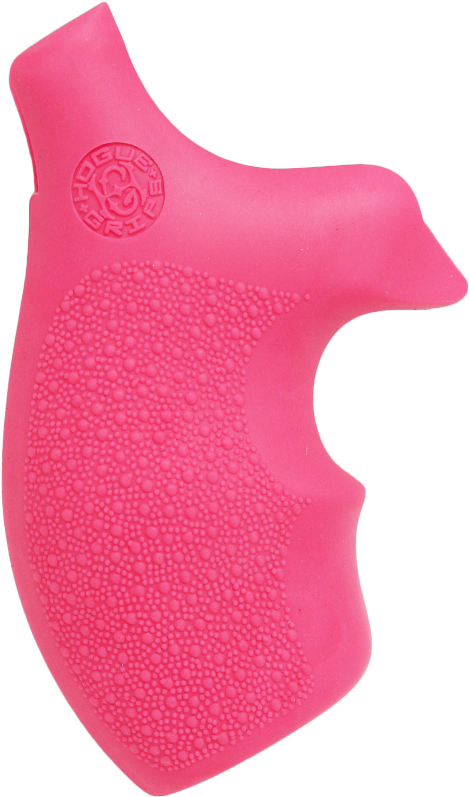 Hogue 61007 Rubber Bantam with Finger Grooves Grip S&W J Frame w/Round Butt Pink