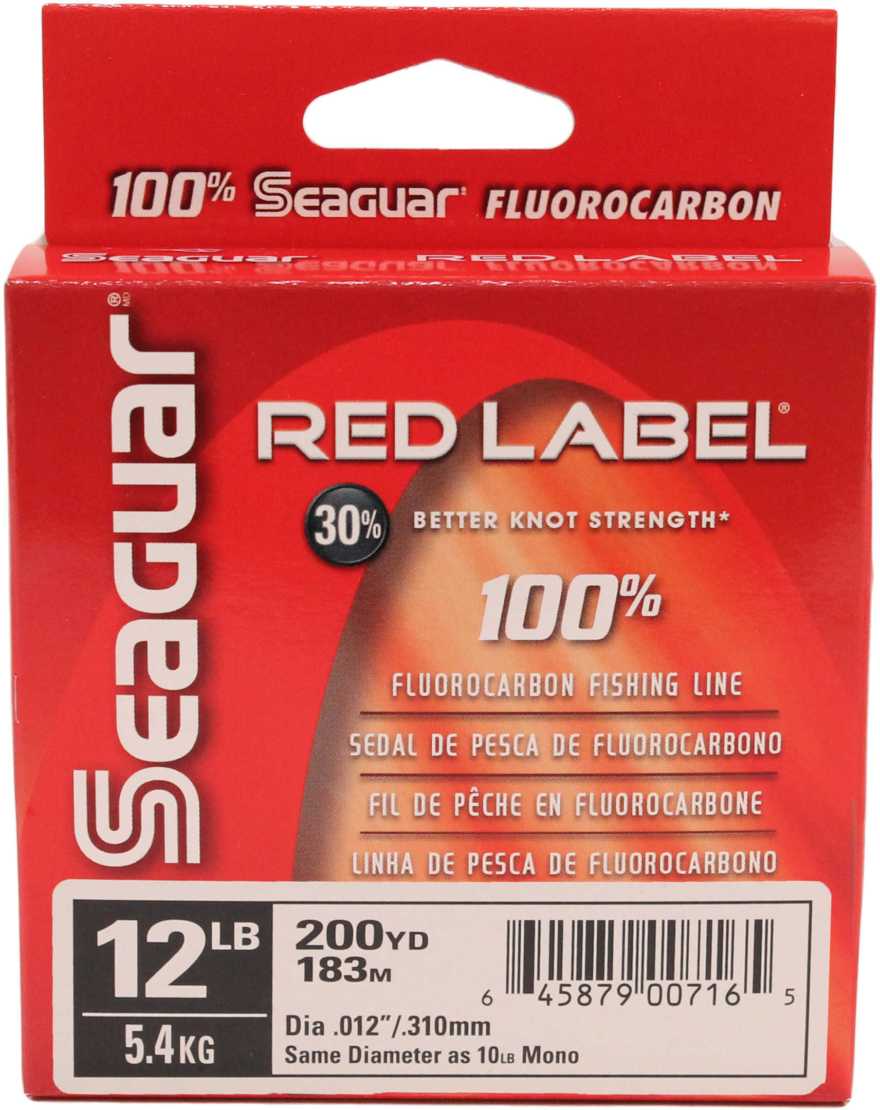 Seaguar Red Label Fluorcarbon Clear 200yds 12Lb Md#: 12Rm-200