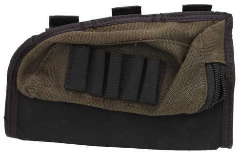 Allen 20550 Buttstock Cartridge Holder with Pouch 5 Rifle Rounds Cordura Nylon Green Black Accents