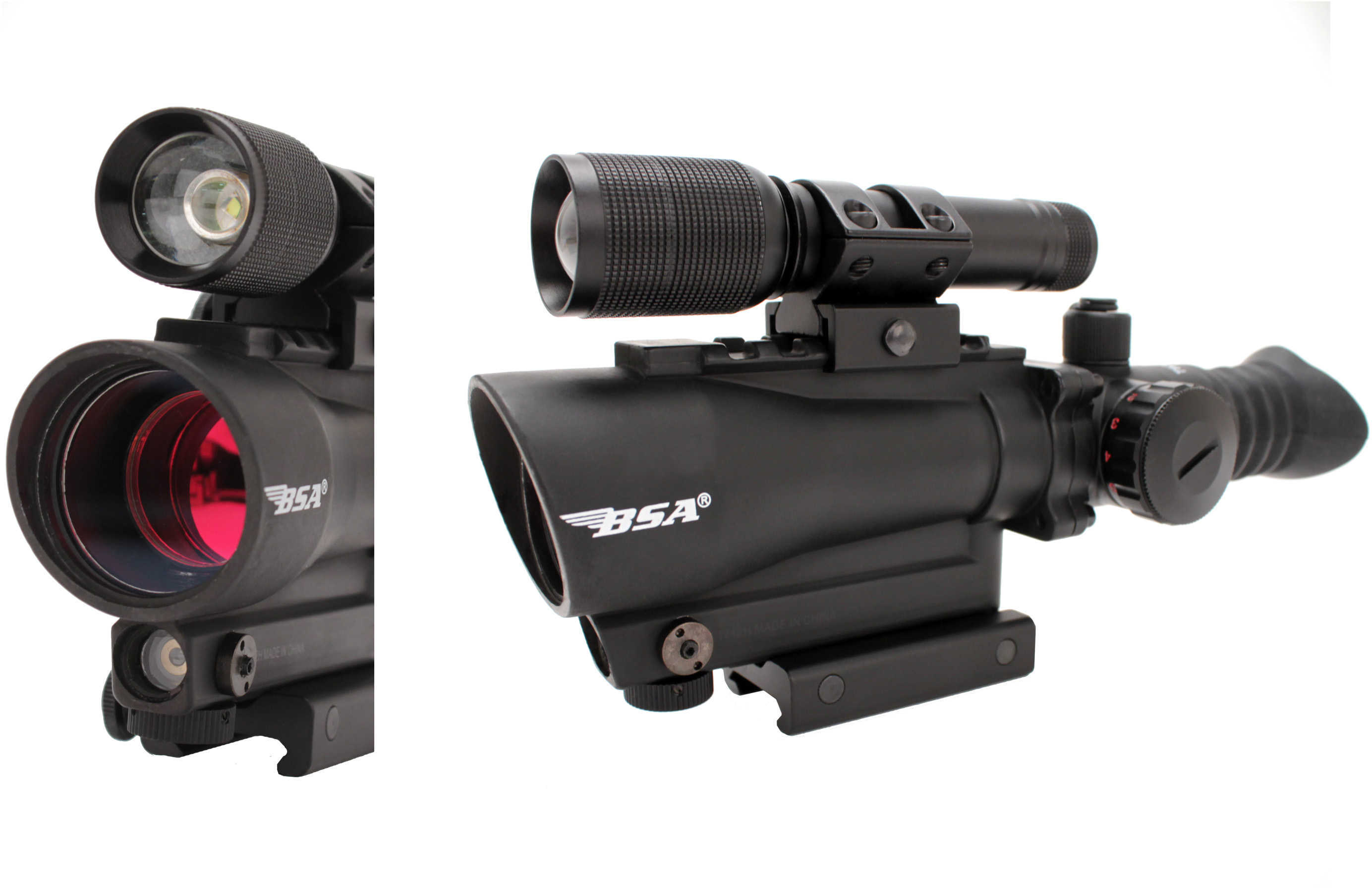 BSA TW30RDLL Tactical with Light 1x 30mm Obj Illuminated Red Dot Black