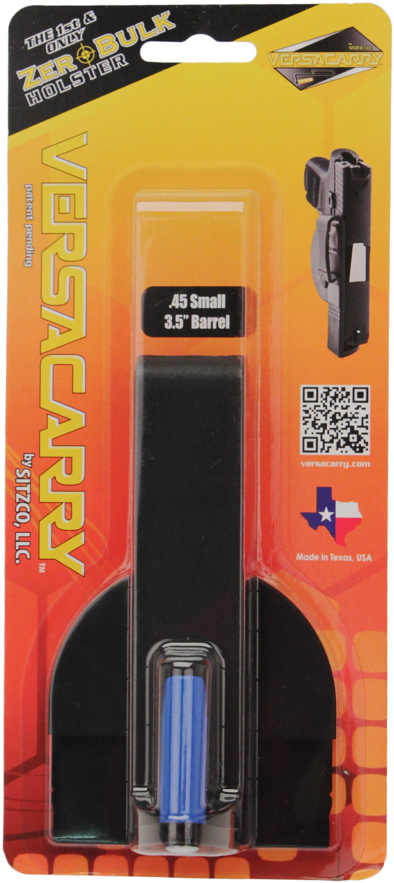 Versa Carry Inside the Pant Holster Fits Small Sized 45 ACP Pistol with 3.5" Barrel Black Polymer 45SM