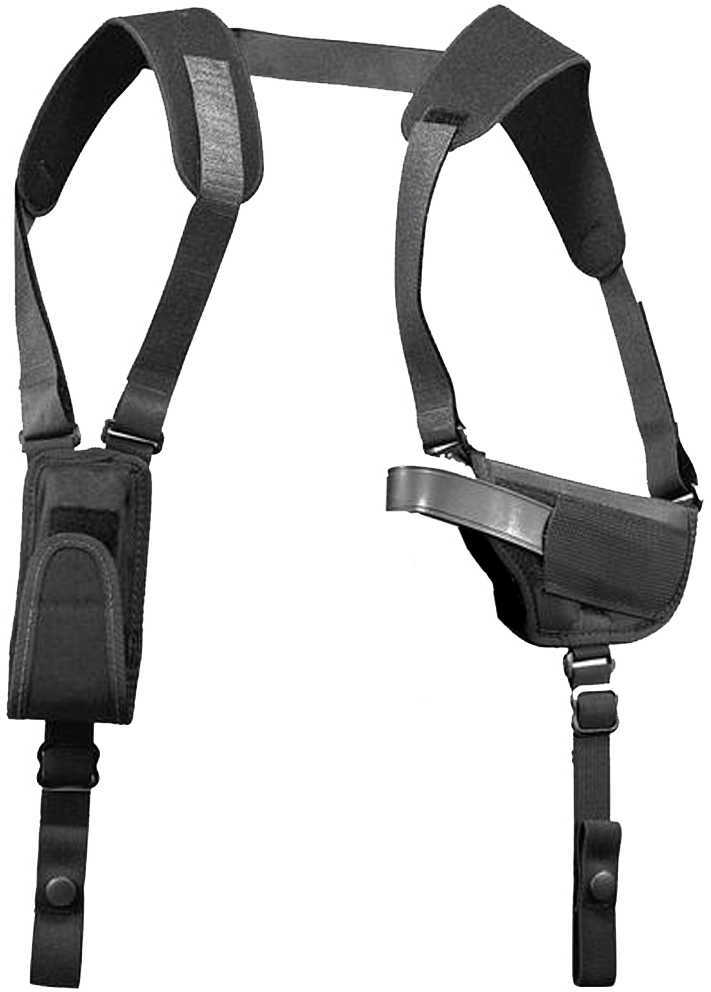 Uncle Mike's Horizontal Pro Pak Shoulder Holster Size 0 Fits Small Revolver With 3" Barrel Ambidextrous Black 7700-0