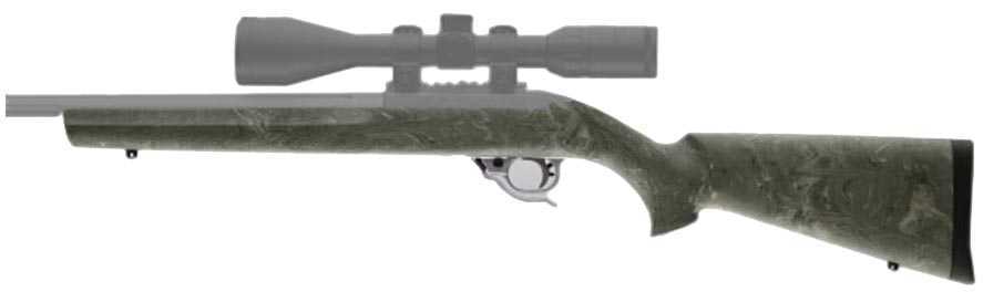 Hogue Grips OverMolded Rubber Stock Fits Rug 10/22® .920" Diameter Barrel Ghillie Green Finish 22810