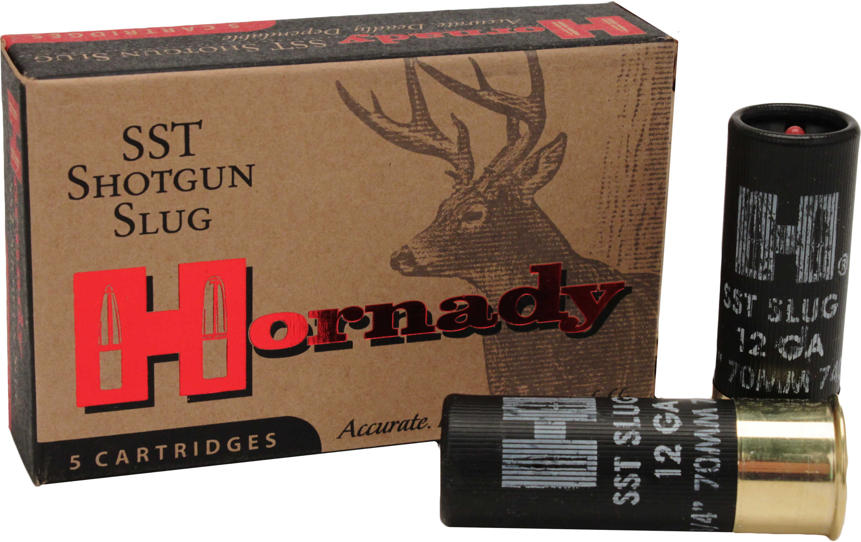 12 Gauge 2-3/4" Copper Sabot Slug  300 Gr 5 Rounds Hornady Shotgun Ammunition