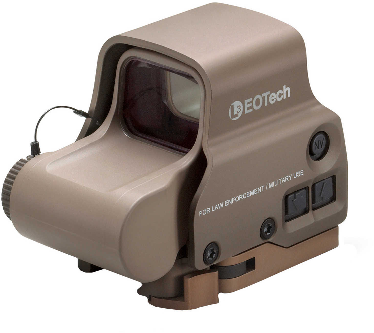 EOTech Side Button Night Vision Compatible Sight 65MOA Ring And 1 MOA Dot Tan Cr123 Lithium Battery Quick Disconnect Mou