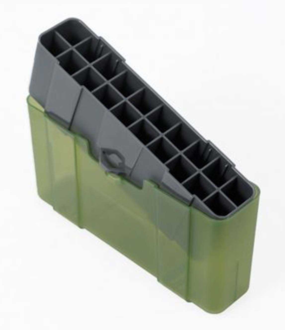 Plano Ammunition Box Holds 20 Rounds Of .30-06/7mm Mag/.338/.340 Rifle Charcoal/Green 6 Pack 1230-20