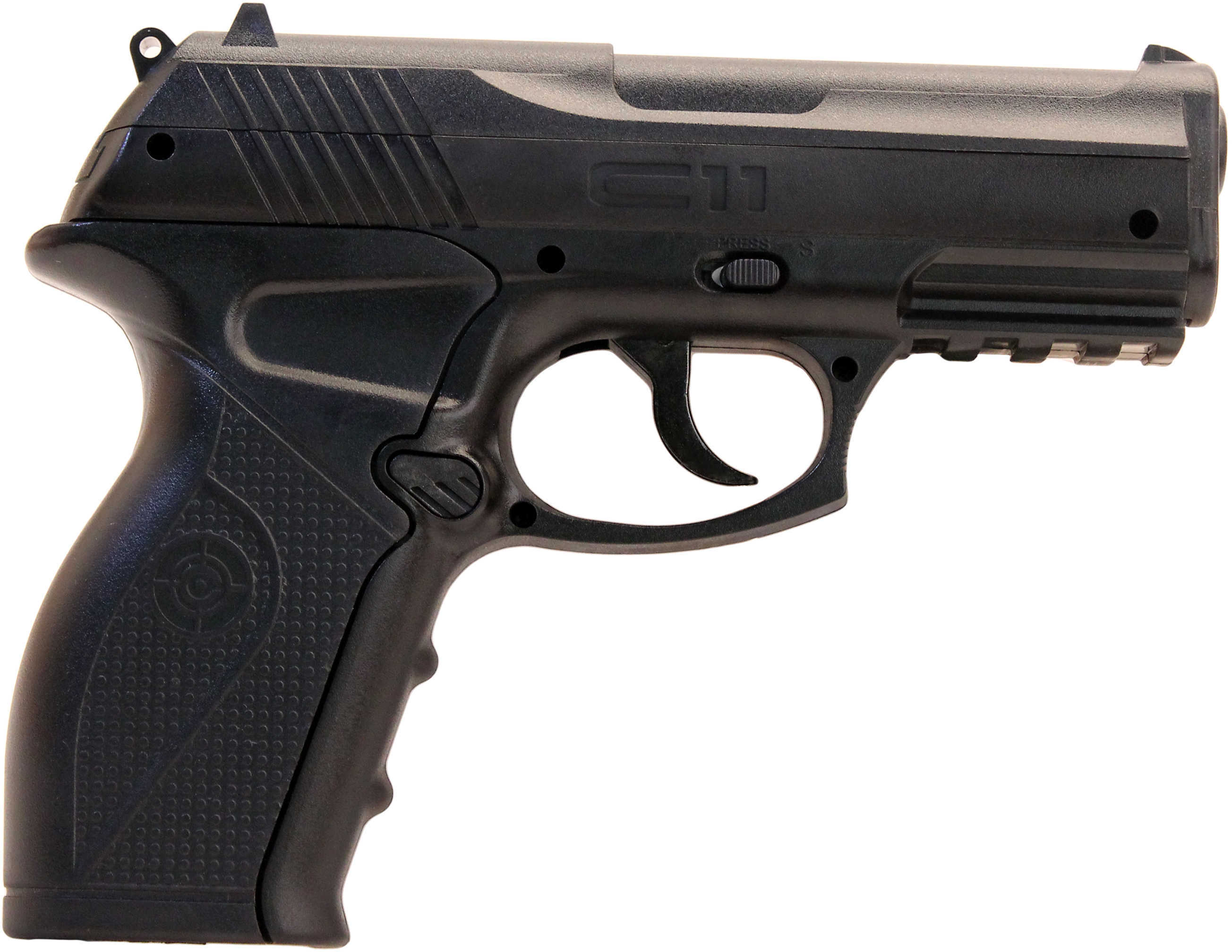 Crosman Model C11 Tactical Pistol .177 BB Black Synthetic Stock CO2 With Laser Sight Semi Automatic 480 Feet Per Second