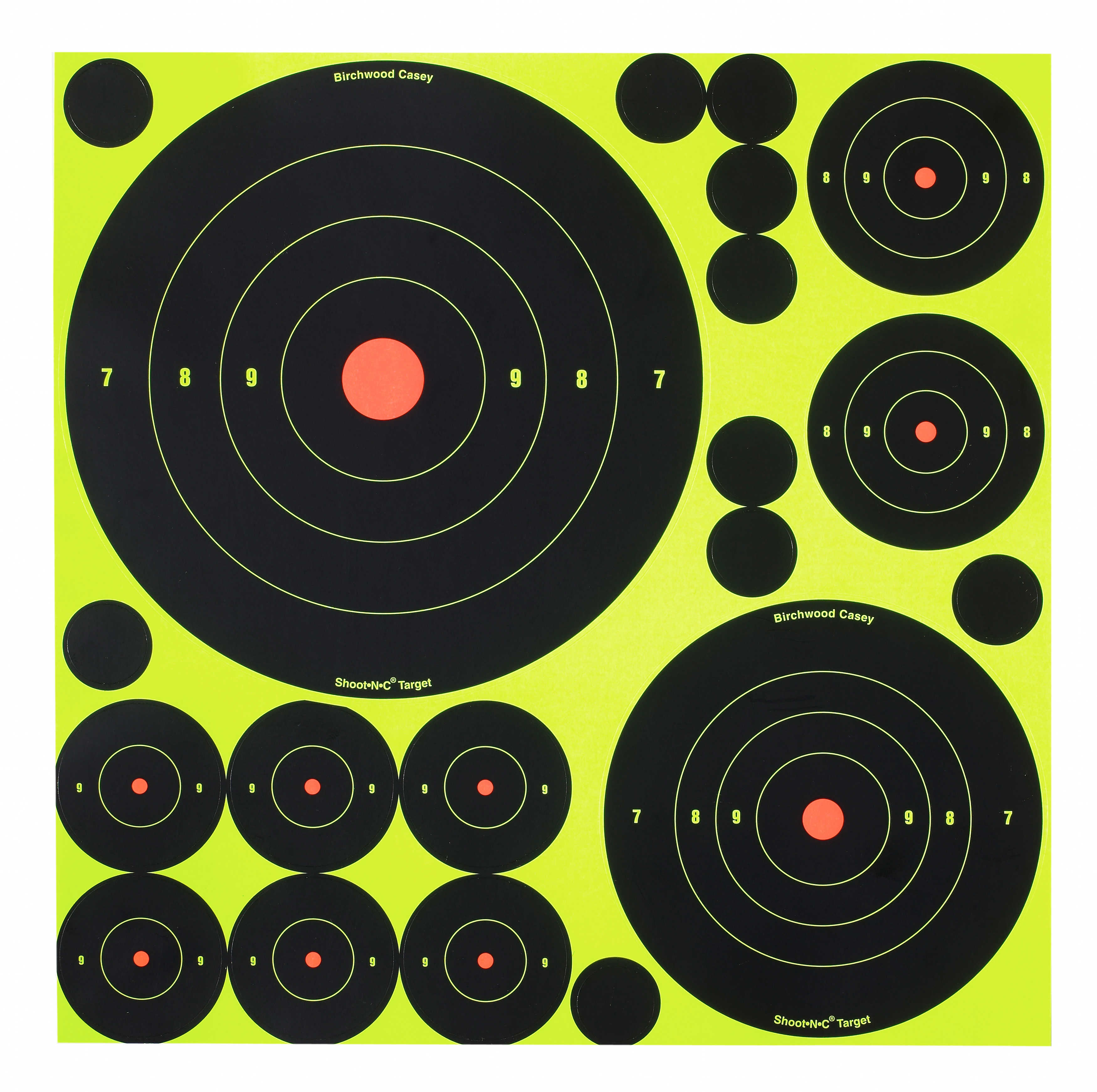 Birchwood Casey Shoot-N-C Target Bullseye 50-1" 30-2" 5-5.5" and 5-8" Targets 34018