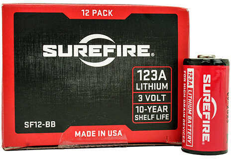 Surefire SF12BB 123A High Performance CR123A 3V Lithium Stick 12