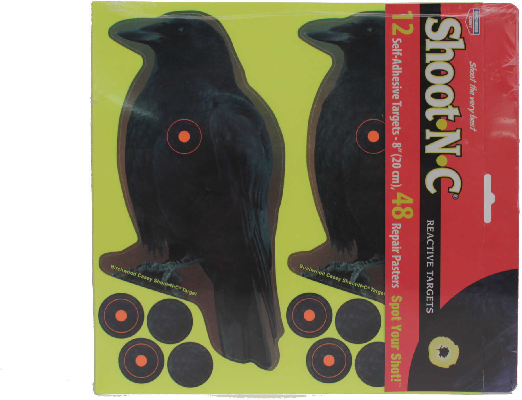 Birchwood Casey 34787 Shoot-N-C Self-Adhesive Paper 8" Crow Black 12 Pack