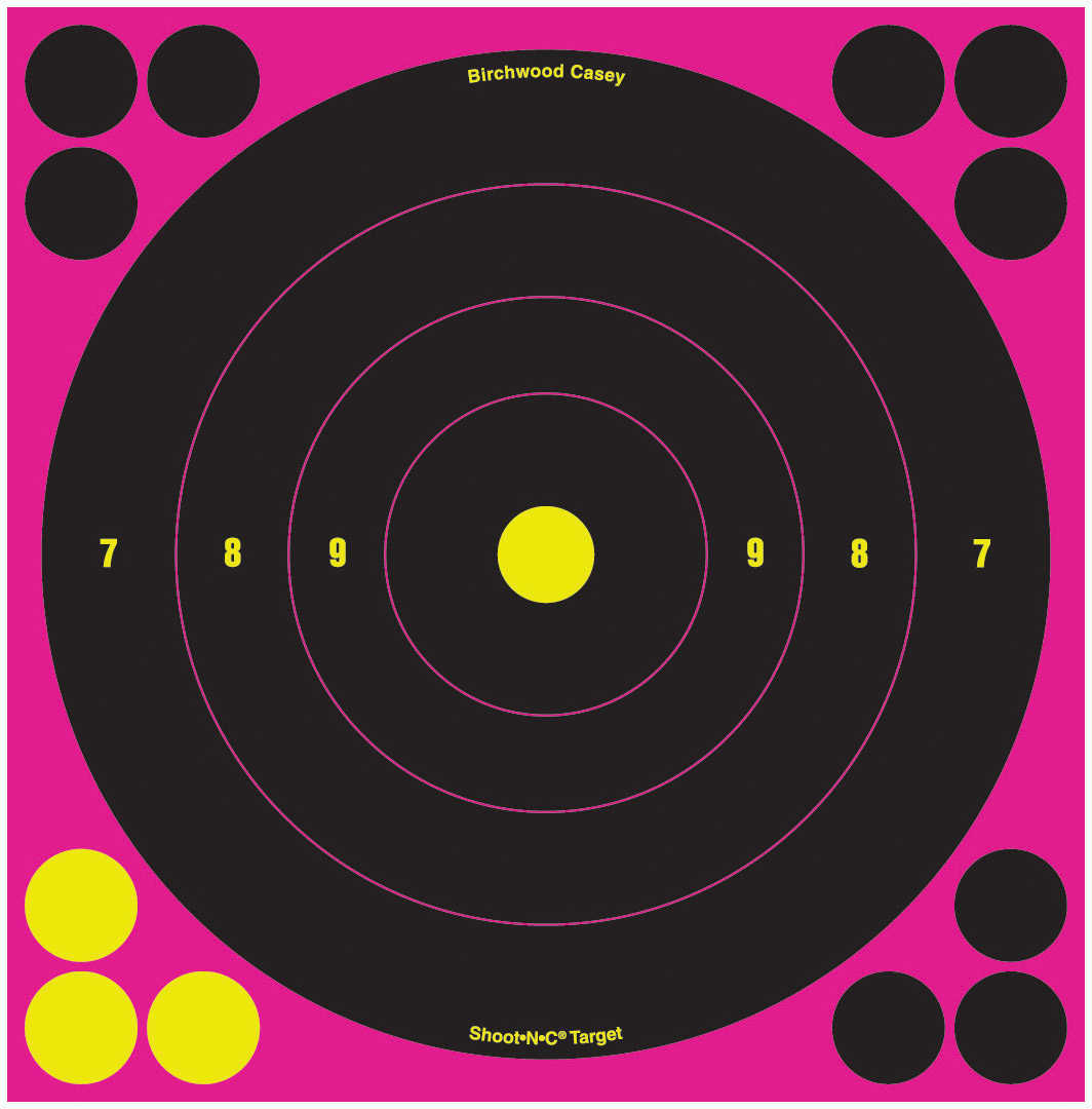 Bc Shoot-N-C Pink 8" BULLS-Eye TGT 6/Pk (12)