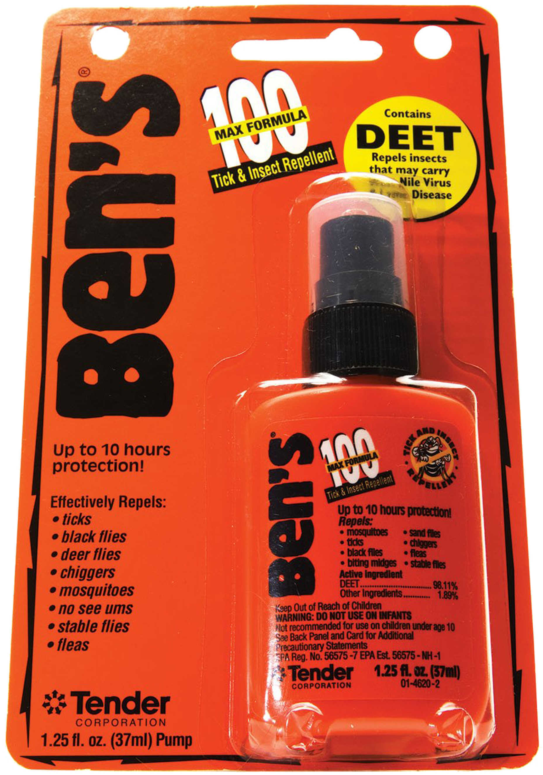 Adventure Medical KITS 00067070 Bens 100 Max Tick/Insect Repellent 1.25Oz Orange