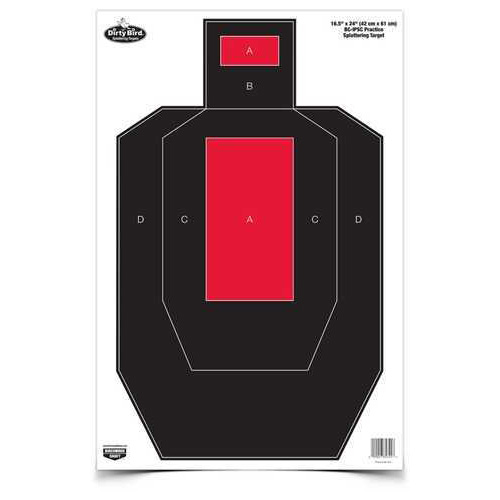 Birchwood Casey 35741 Dirty Bird BC-IPSC Hanging Tagboard 16.5" x 24" IPSC Black/Red 100 Pack