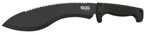 S.O.G SOG-Mc11-N SOGfari 12" Machete Plain/Saw Black Hardcased 3Cr13MoV SS Blade/ Kraton Handle