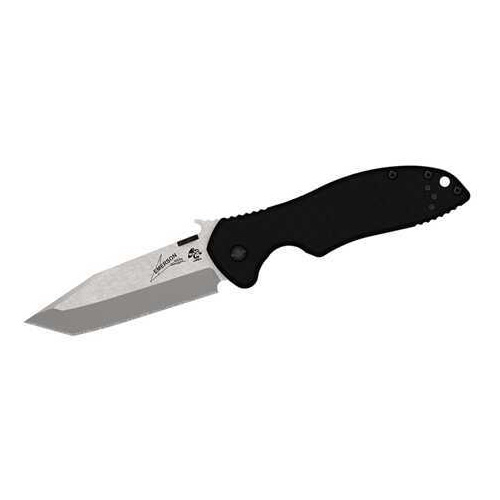 Kershaw Emerson CQC Folding Knife Cr13MOV Stonewashed Finish Plain Tanto Point Wave/Dual Thumb Disc/Pocket Clip 3.25" Bl