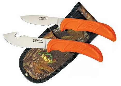 Outdoor Edge WR1C Wild Pair Knife Set Gut Hook/Caping Polymer Blaze Orange