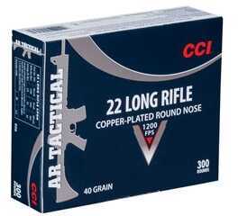 CCI AR Tactical 22 LR 40 gr 1200 fps Copper-Plated Round Nose Ammo 300 Box