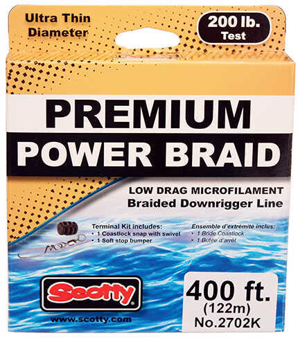 Scotty Power Braid Dwnrg Grains Lne,200Lb Test,400 ft Spool,W/Kit