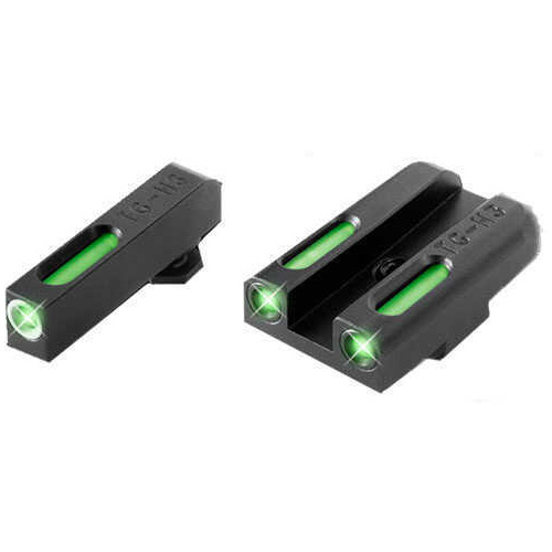 Truglo TG13KM1A Brite-Site TFX Day/Night Sights Kimber 1911 Tritium/Fiber Optic Green w/White Outline Front Rear