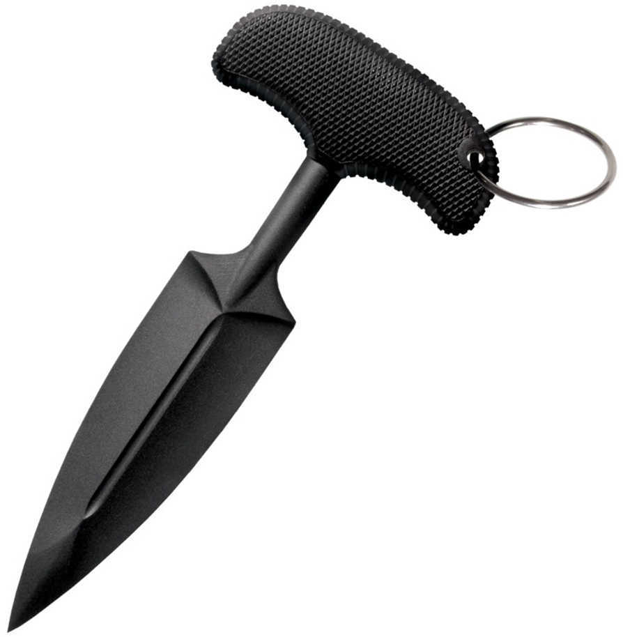 Cold Steel Cs-92FPA FGX Push Blade I 3.50" Fixed Plain Black Textured Griv-Ex W/Overmold Kray-Ex Handle