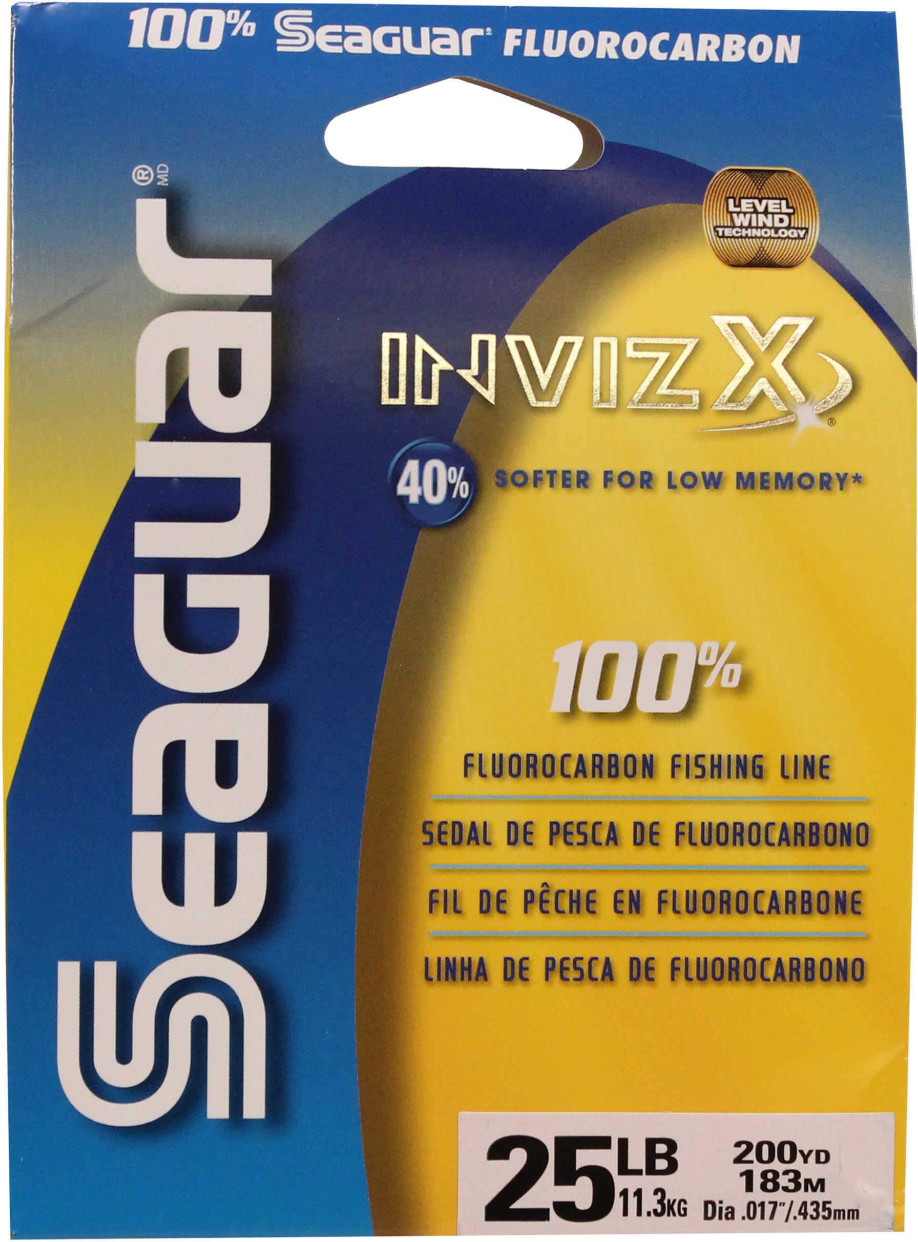 Seaguar Invizx 100% Fluoro 200Yd 25Lb 25VZ200