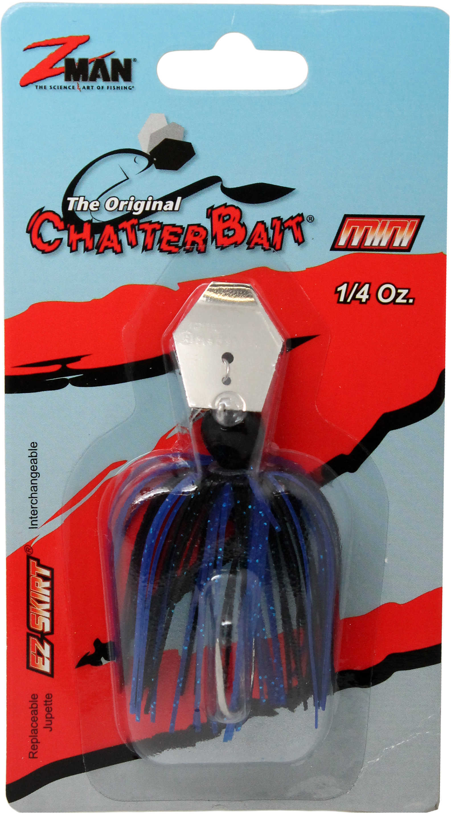 Zman Mini Chatterbait 1/4Oz Blue/Black:Blk Hd/Slvr Blade