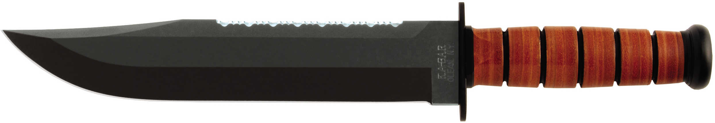 Ka-Bar 2217 Big Brother Fixed Top Serrated/Bottom Straight Blade Leather