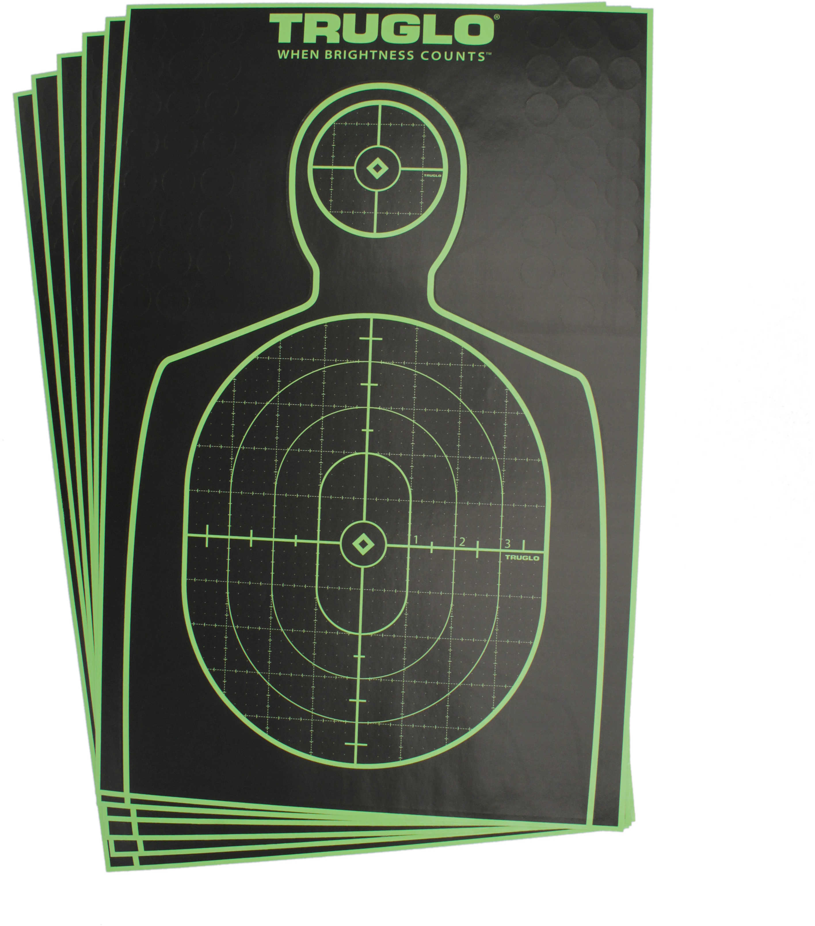 Truglo TG13A6 Tru-See Self-Adhesive Paper 12" x 18" Silhouette Black/Green 6 Pack