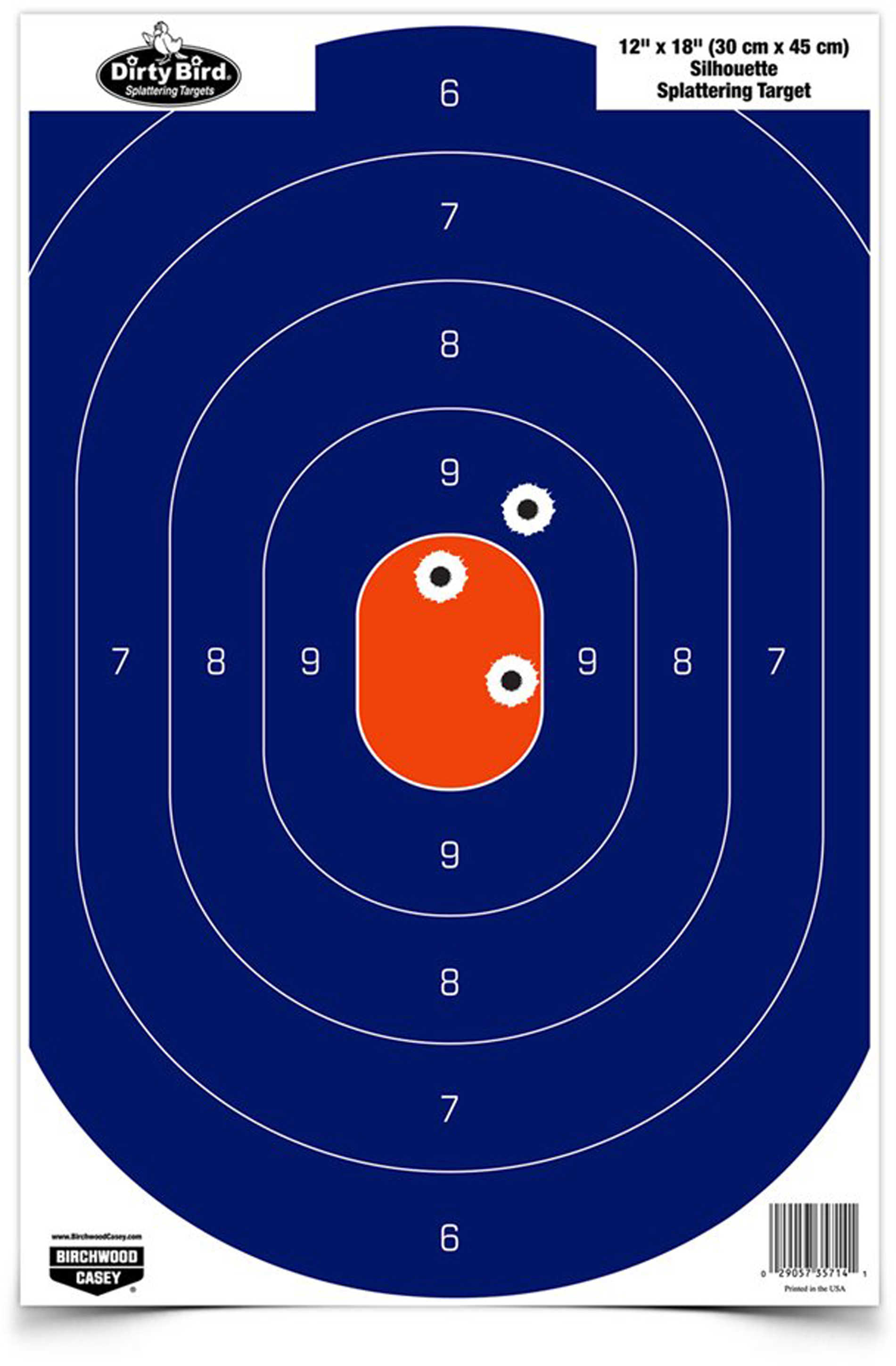 Birchwood Casey 12in x 18in Blue/Orange Silhoutte-50 Targets