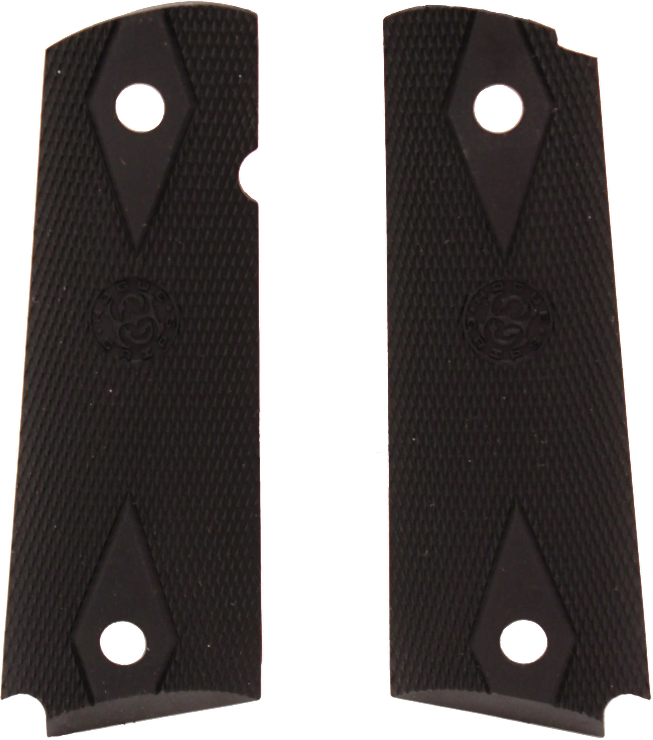 Hogue Colt Government Grips .45 1911 Rubber Panels Checkered With Diamonds - Black