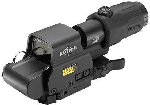 EOTech Holographic Hybrid Sight Side Button Non-Night Vision Compatible 65 MOA Ring And Two 1 Dots Black EXPS2