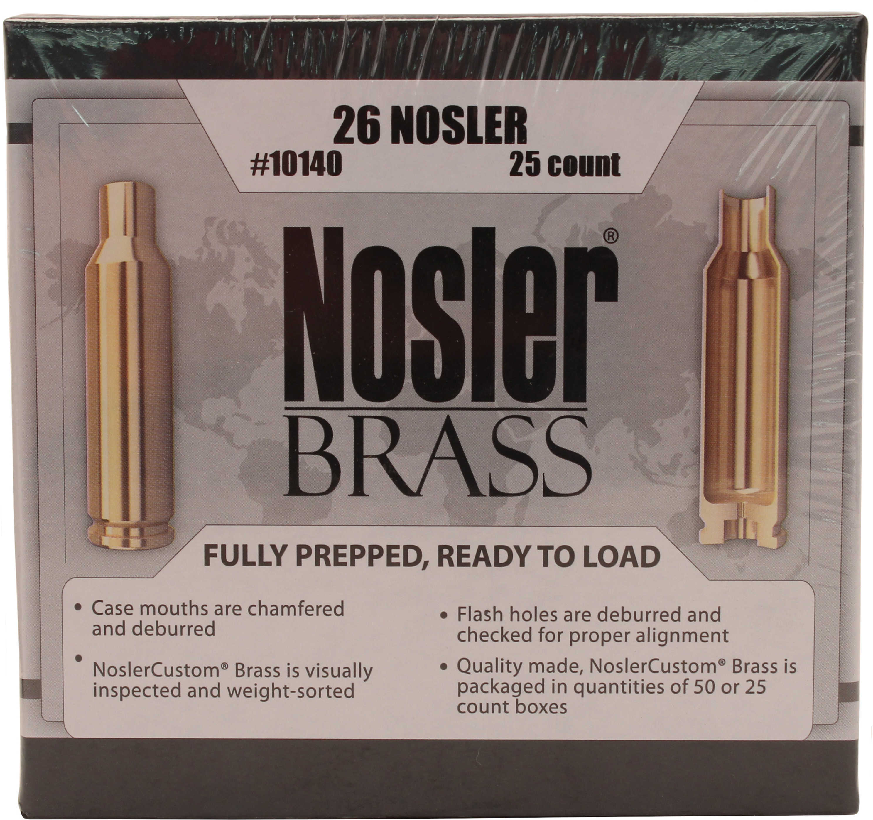 Nosler 10140 Reloading Brass Custom 26 Nosler 25 Per Box. 