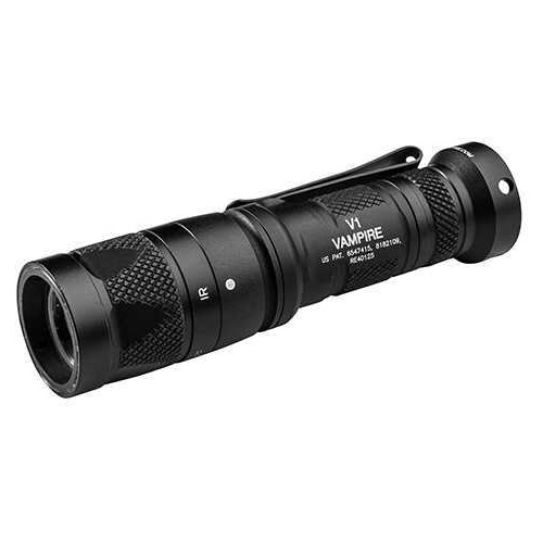 Surefire V1 Vampire Flashlight Dual Output 5/250 LED 10/100mW IR Constant-On Click-Type/ Tactical Momentary-On Tail Blac
