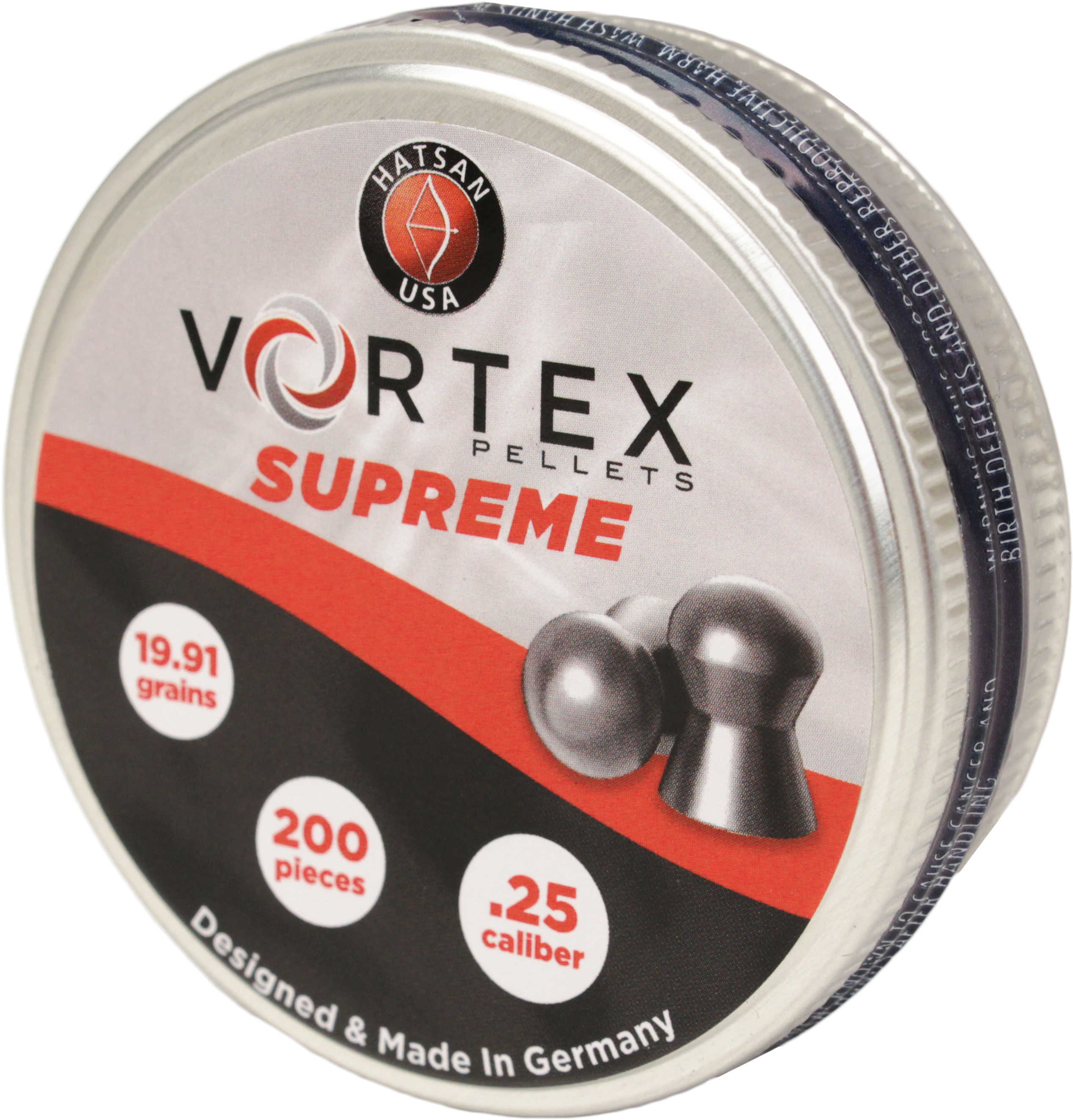 HATSAN Vortex Supreme Pellets .25 19.91 Grain 200 Pack
