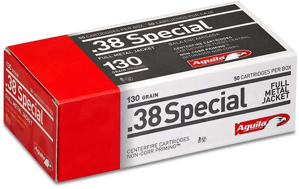 Aguila 38 Special 130 Grain Full Metal Jacket Ammunition, 50 Rounds Per Box