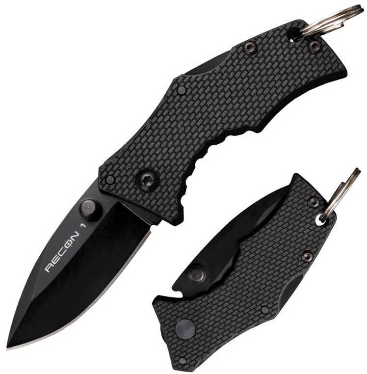 Cold Steel Micro Recon 1 4.5" Folding Knife Tri-Ad Lock AUS 8A/Stainless Handle Spear Point 27TDS