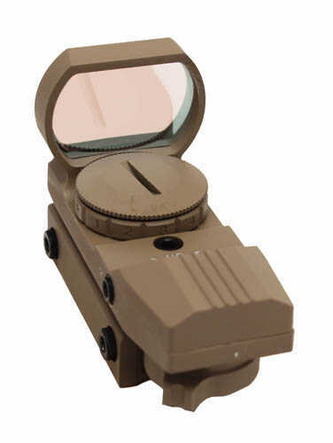 NCStar Red Dot 1X 24X34mm 3 MOA Illuminated Red/Green 4 Pattern Powder Coated Tan Weaver Mount