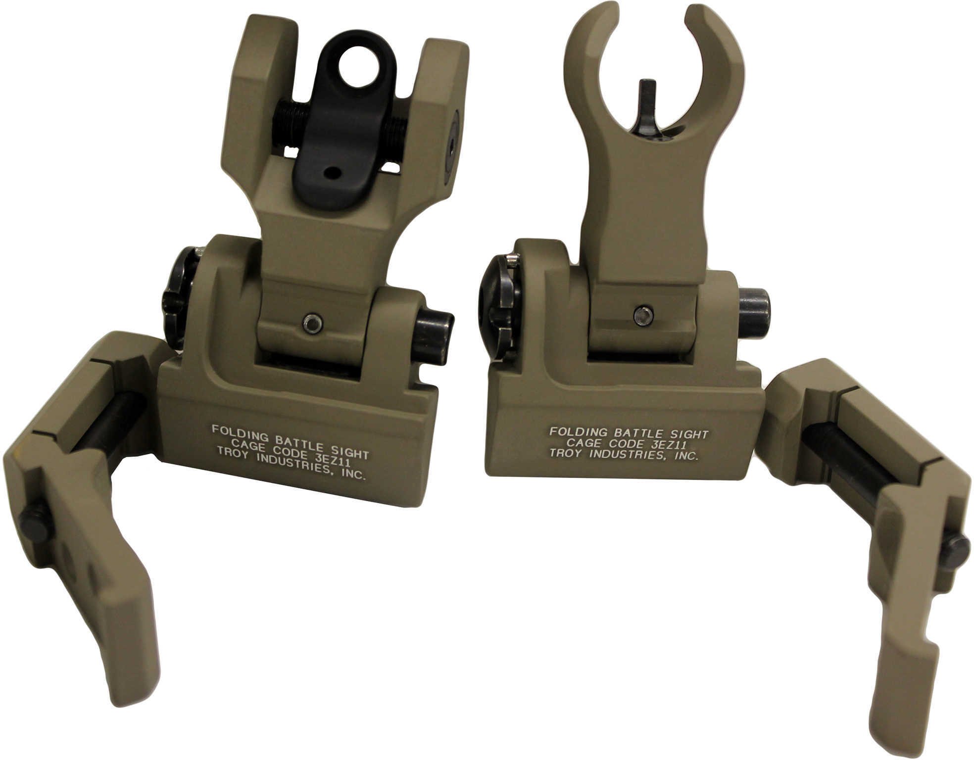 Troy 45 Degree BattleSight Sight Picatinny Flat Dark Earth M4 Front And Round Rear SSIG-45S-MDFT-00