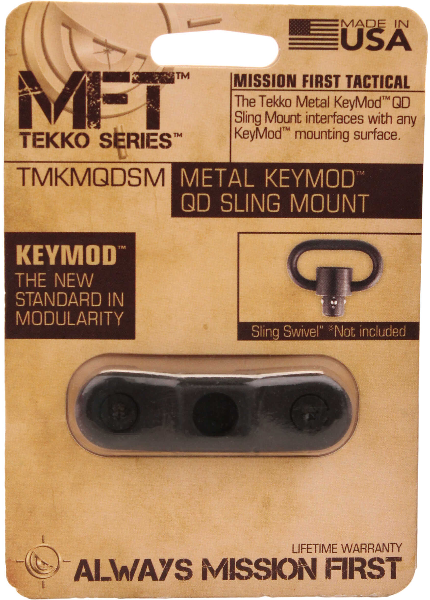 Mission First Tactical Tekko Metal Quick Detach Sling Mount KeyMod Black
