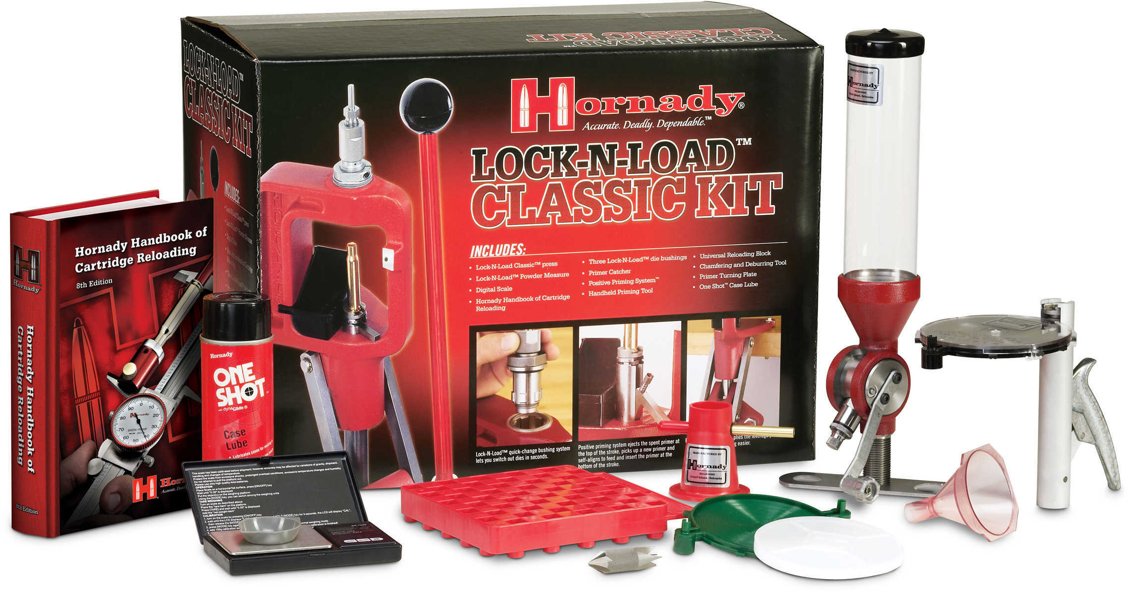 Hornady Lock-N-Load Classic Kit containing Single-Stage Press Powder Measure Electronic