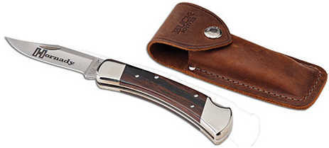 Hornady 99126 Buck 110 Folding Plain 420 Stainless Steel Blade Brown Macassar Ebony Dymondwood W/Nickel-Plated Bolsters