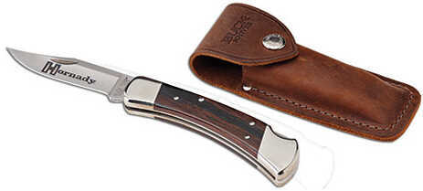 Hornady 99126 Buck 110 Folding Plain 420 Stainless Steel Blade Brown Macassar Ebony Dymondwood W/Nickel-Plated Bolsters