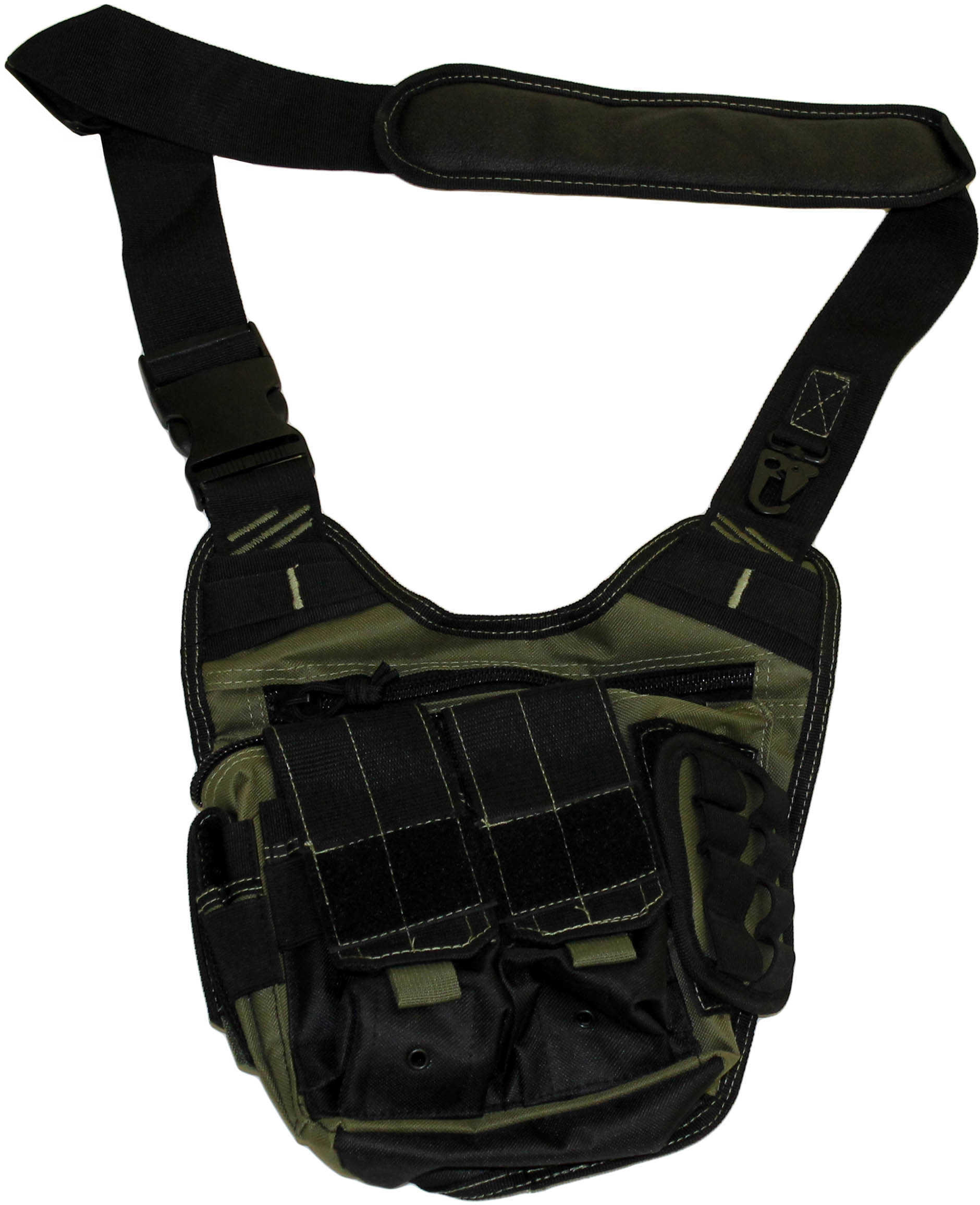 G*Outdoors GPS-980RDP Rapid Deployment Sling Pack With Handgun Holster Rifle Green W/Khaki Trim 1