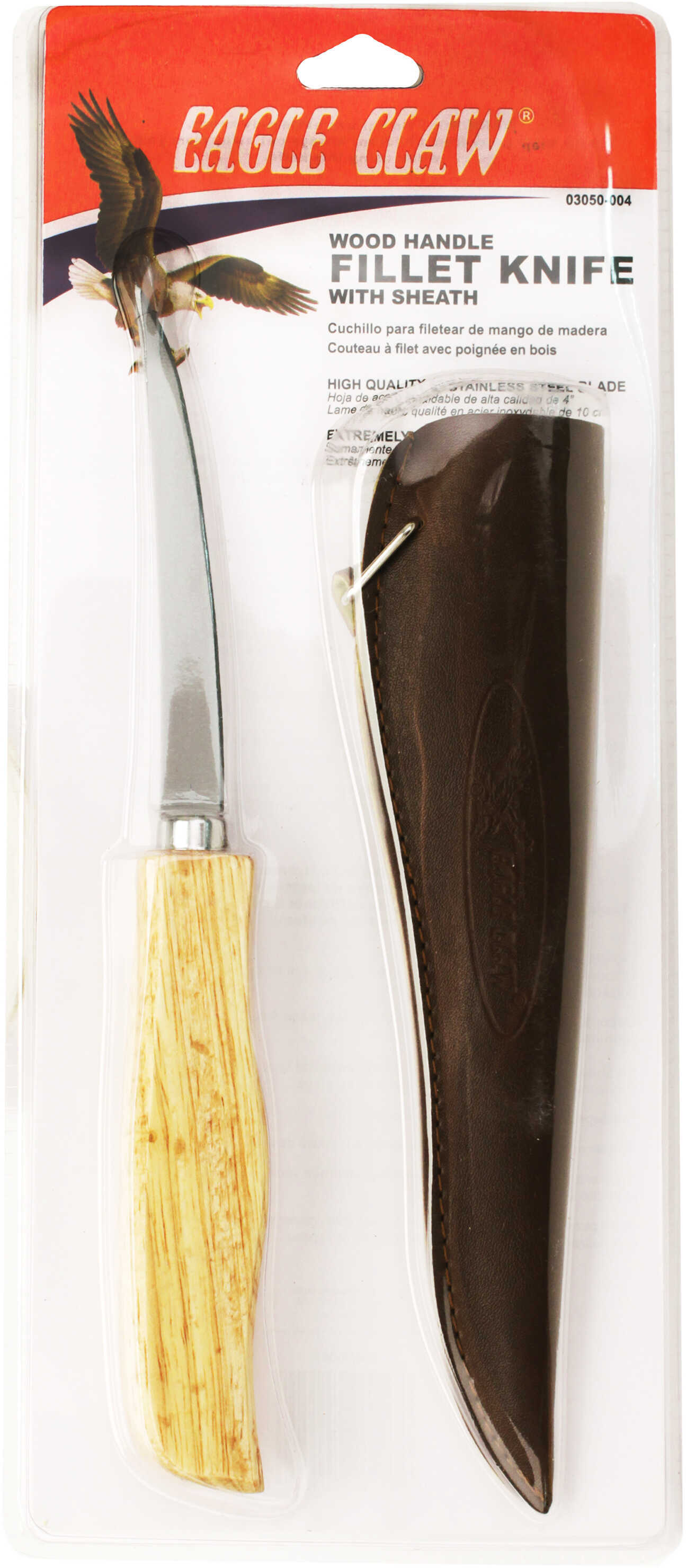 Ec Wood Handle Fillet Knife 4"SS