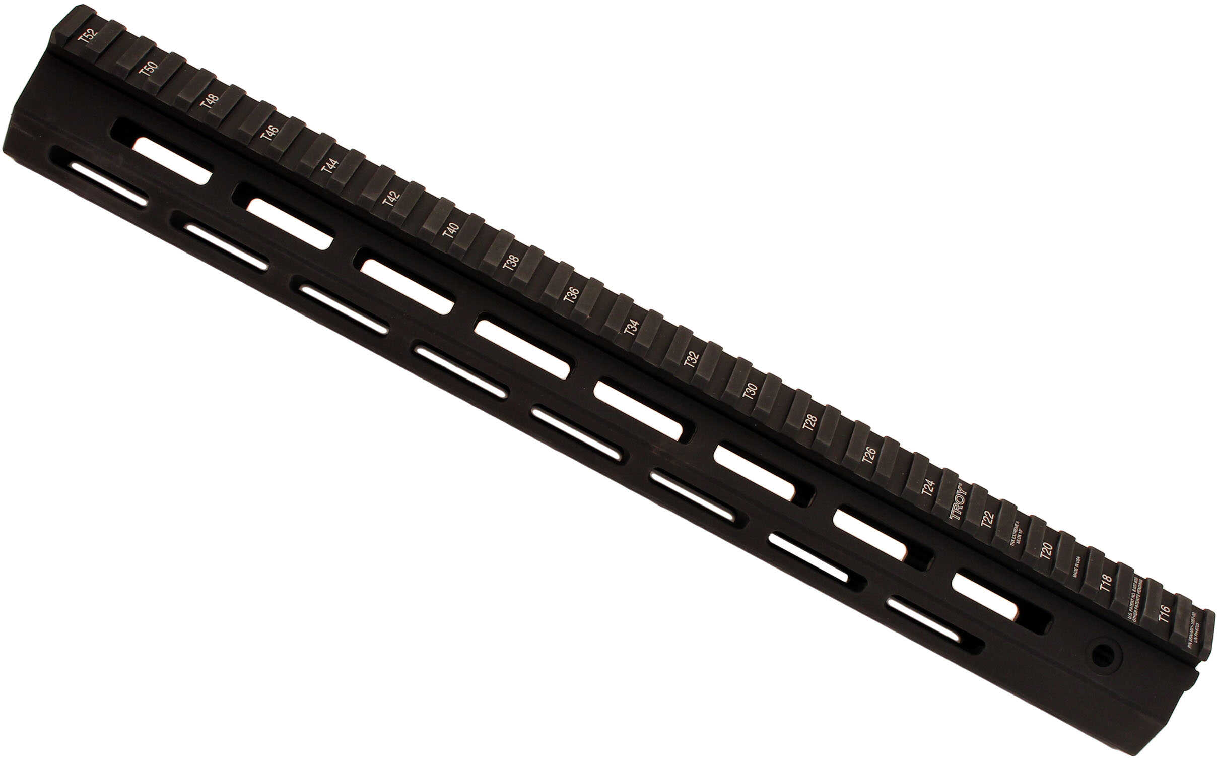 Troy BattleRail Rail Fits AR 5.56 15" M-Lok Aluminum Black Finish SRAI-Ml1-15BT-00
